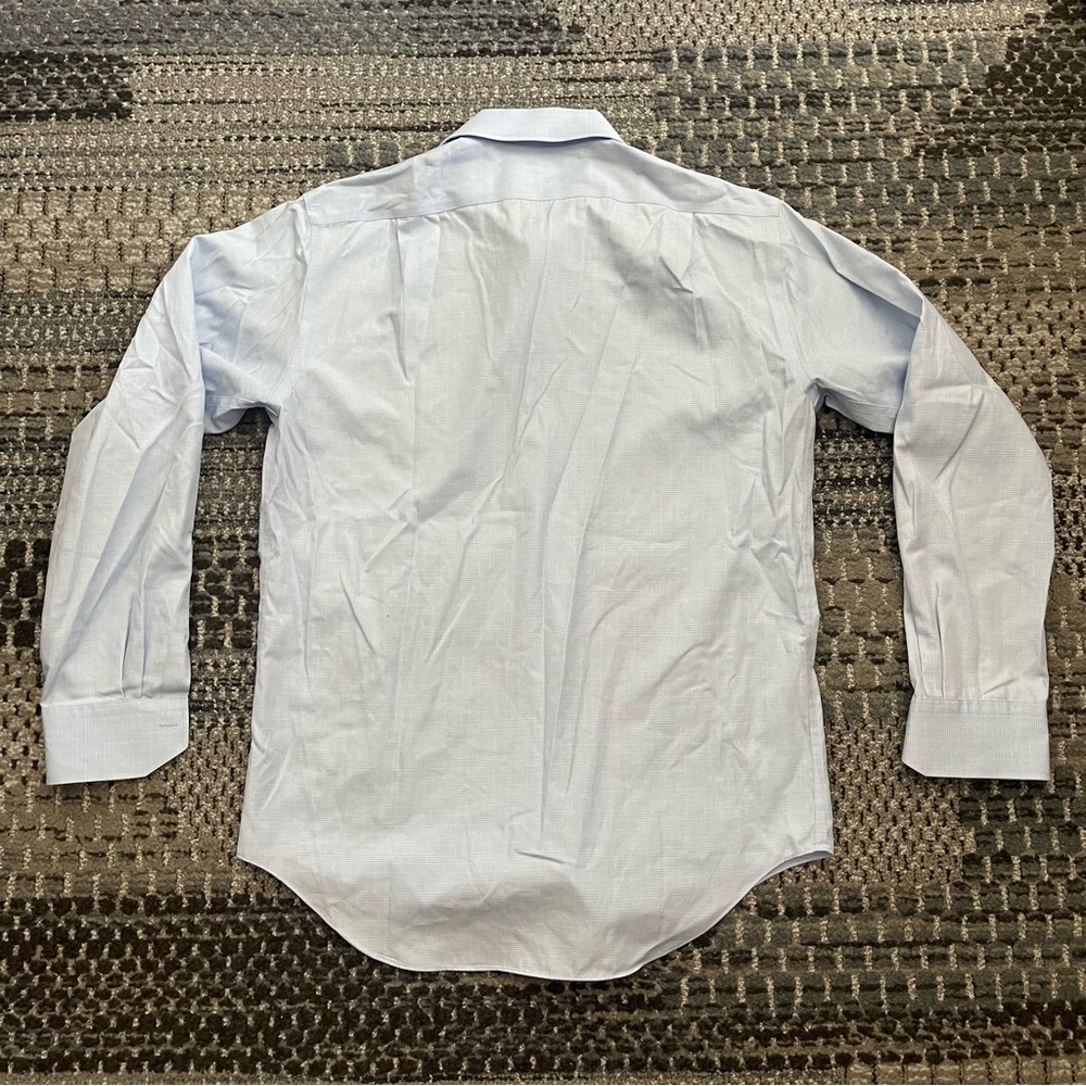 Lorenzo Uomo Trim Fit Long Sleeve Button Down Shirt, Neck 16 34-35 Sleeve, Blue - Picture 7 of 7